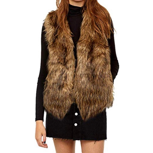 BB Dakota Jackets & Blazers - BB Dakota Women Faux Fur Vest Brown Size L